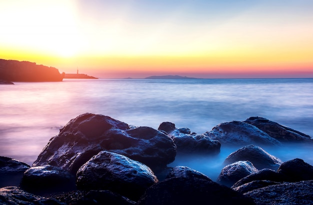 Evening sunset on the sea, lndscape photo