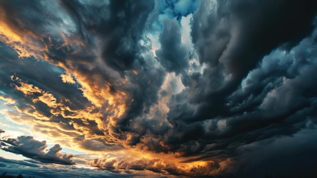 The everchanging clouds create intricate patterns against the backdrop of the illuminated sky