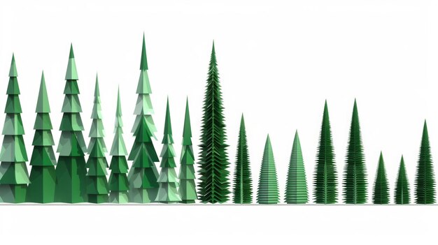 Photo evergreen trees in various height configurations