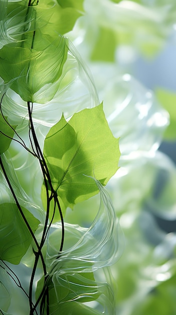 Evergreen tropical Spring leaf with a white background