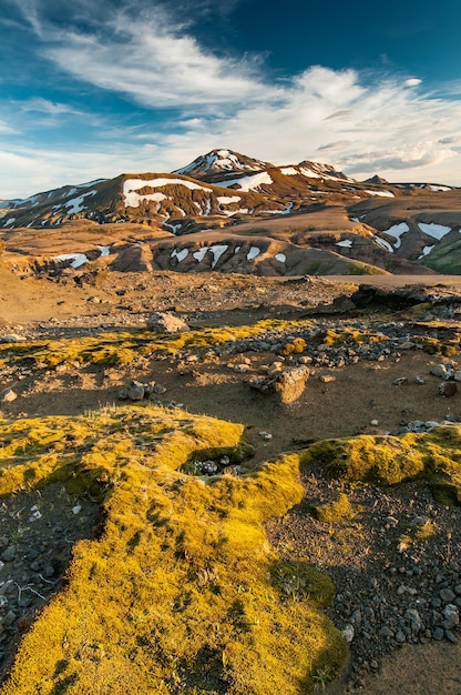 Everlasting snow and mineral decoration of the Kerlingarfjoll massif