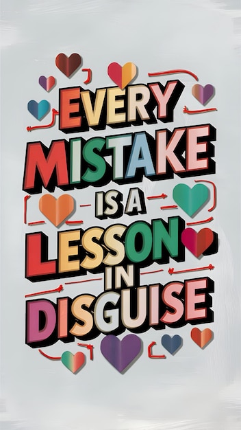 Photo every mistake is a lesson ai poster