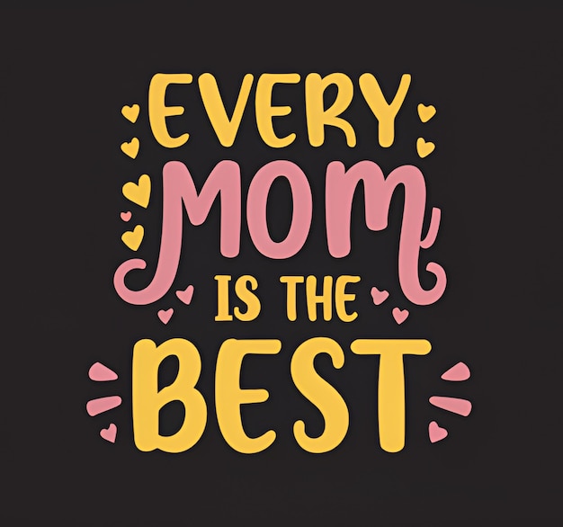 Every Mom is the Best Titled on Happy Mothers day greeting card Mothers day postcard greetings