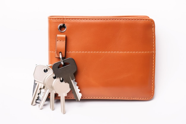 Everyday Accessory keys rests at a leather wallet a practical and personal accessory for securing essentials