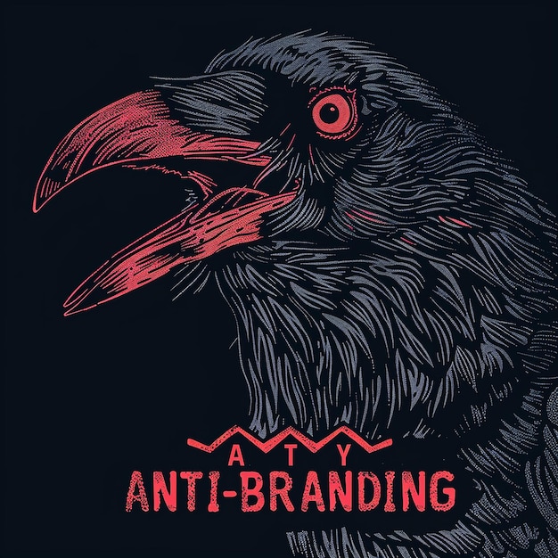 Evil crow Huge centered text ANTIBRANDING design should be ready to print on tshirt Black ba