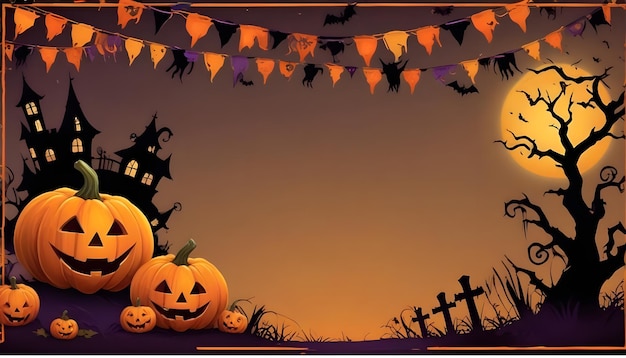 Evil halloween background scene