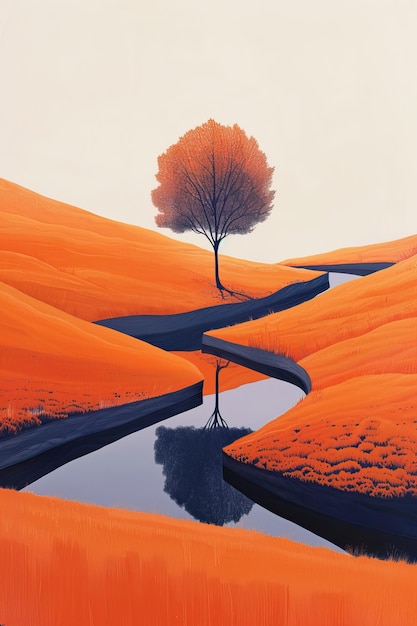 Evoking tranquil style this minimalist Portuguese landscape depicts a serene journey