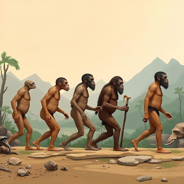 Photo the evolution of the human species