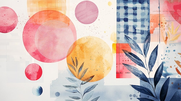 Photo evolving trends in business marketing illustrated in soft watercolor patterns and colors