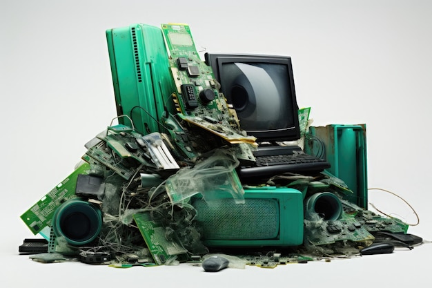 Ewaste Heap For Recycling On Transparent Background