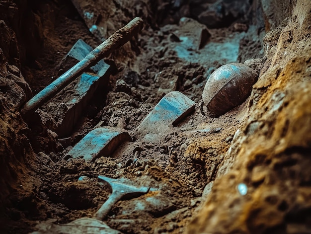 Photo excavating buried treasures of ancient warrior graves