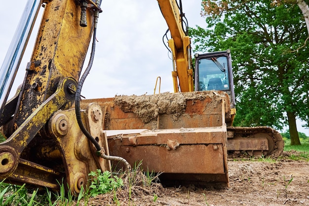 Excavator on construction site