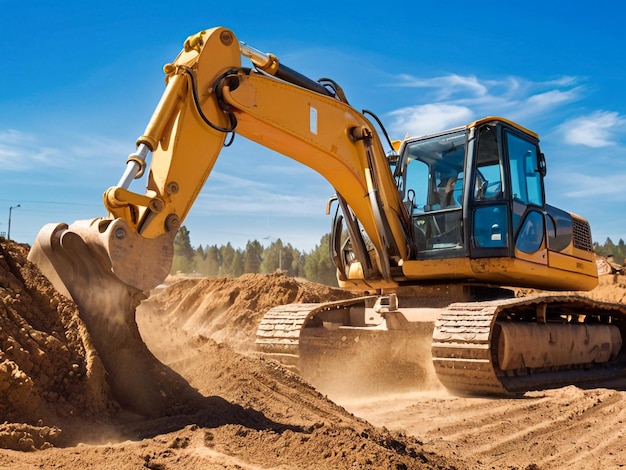 excavator on construction work