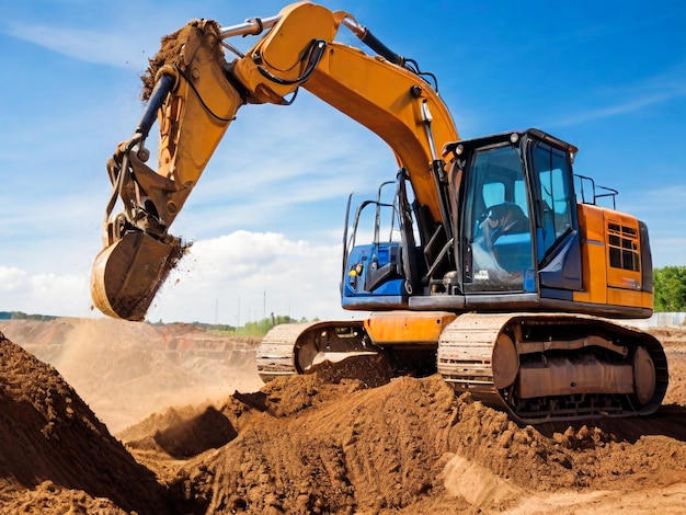 excavator on construction work