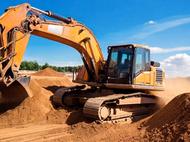 excavator on construction work