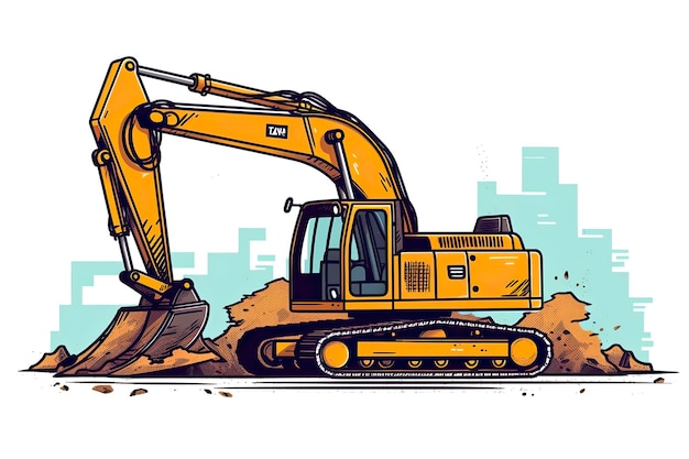 Excavator Illustration Transportation illustration Generative AI