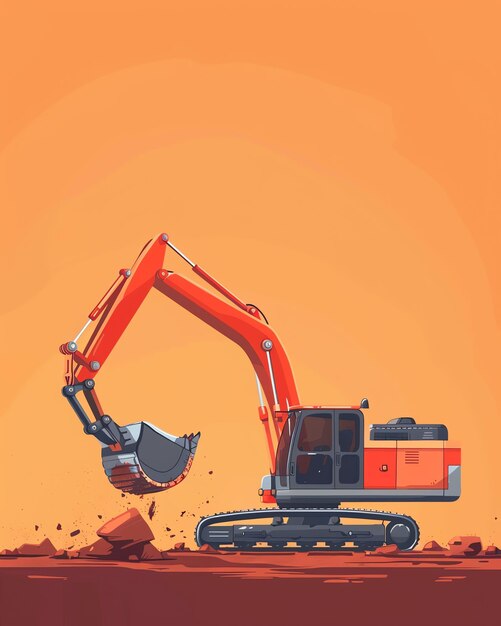 Photo excavator labor day concept