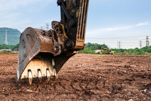 Excavator at the site