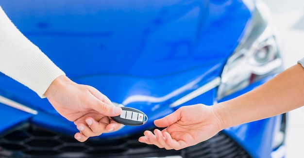 Exchanging keys in car dealership