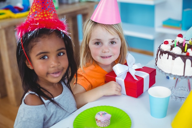 Excited kids enjoying a birthday party