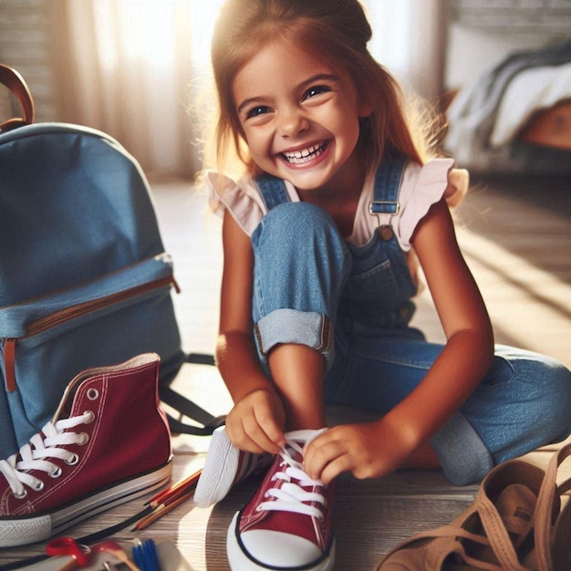 Excited School Girl