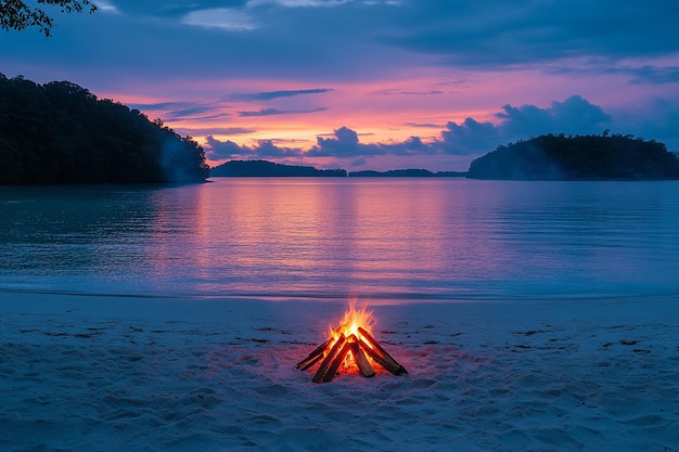 Exciting Beach Bonfire Night photo