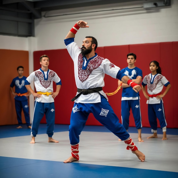 Photo exciting capoeira photos of group choreography