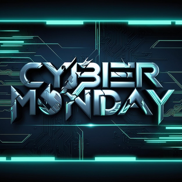 Photo exciting cyber monday sale mockup for promotional graphics