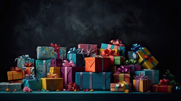 Exciting Themed Gift Boxes Against Vibrant Backdrop