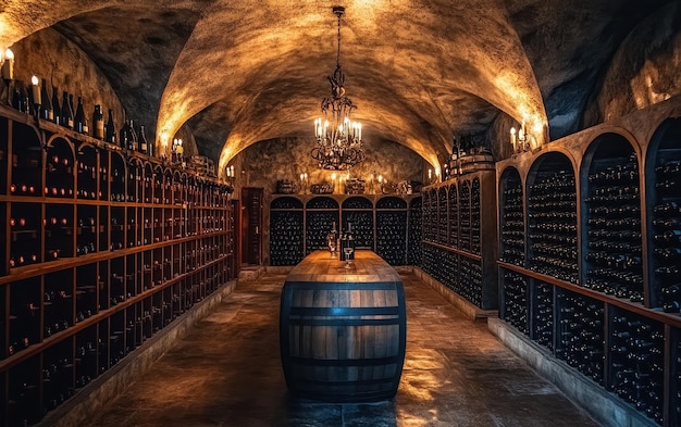 Photo exclusive wine cellar offering private tastings for guests