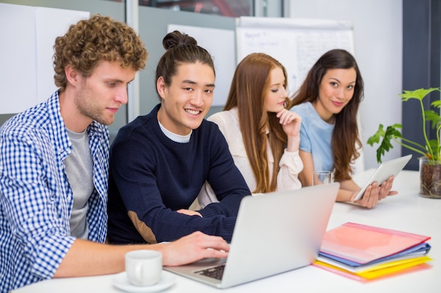 Executives working in office