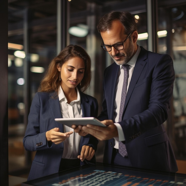 Executivos em reuniao na empresa analisando e estudando o sistema de desempenho da empresa