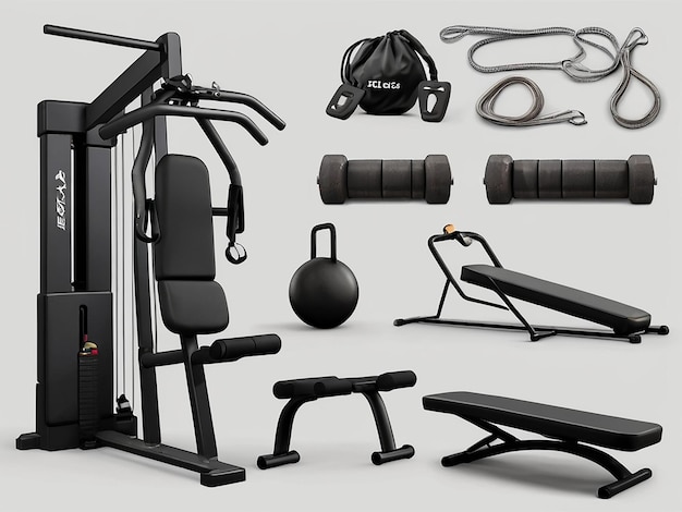 Photo exercise equipment isolated background