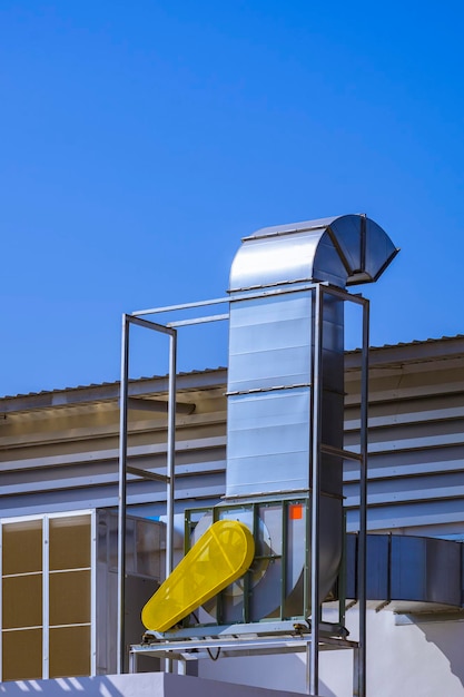 Exhaust duct and ventilation equipment in EVAP system outside of industrial building