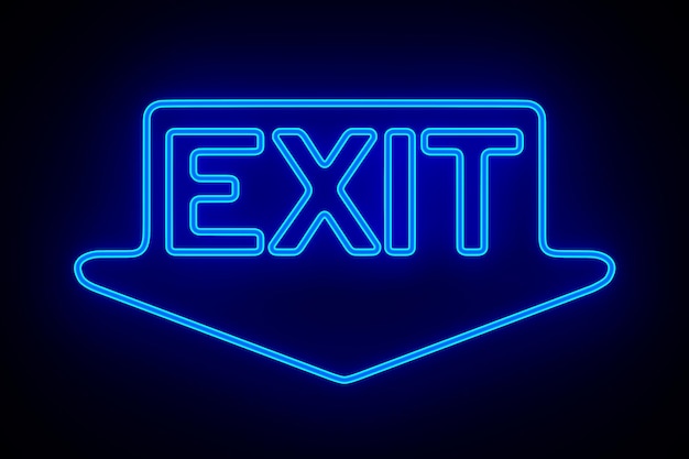 Exit on dark background 3D illustration