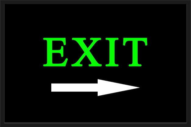 Exit symbol illustration on black background