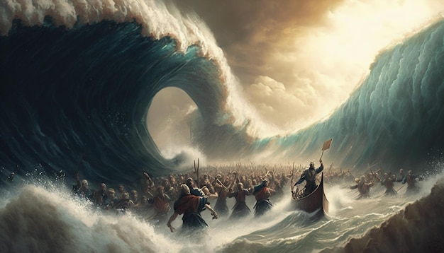 Exodus of the bible Moses crossing the Red Sea