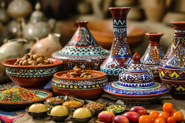 Exotic Arabian dish table Generate Ai