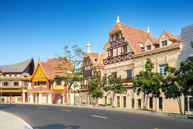 The exotic architecture on Haihua Island, Hainan, China.