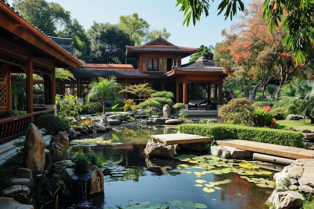 Exotic Asian luxury garden Generate ai