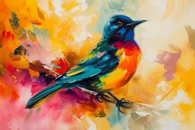 Exotic Colorful abstract bird Generate Ai