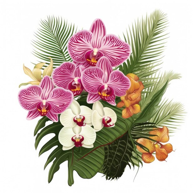 Exotic Fern and Orchid Design