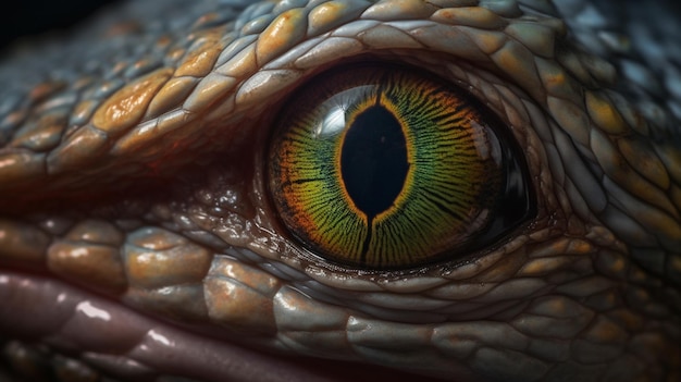 Exotic iguana eye in detail