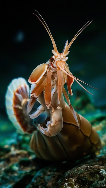 Photo exotic mantis shrimp isolated on white background