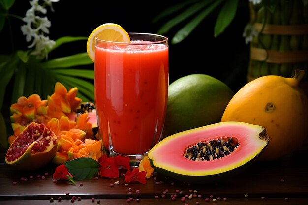 Exotic papaya and guava fusion homemade fruit