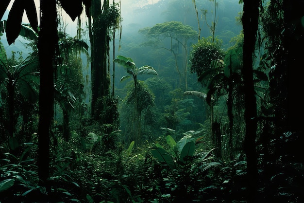 Exotic Tropical Rainforest with Unique Flora