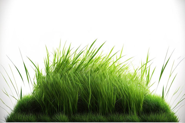 Expanse of green grass isolated on a white background