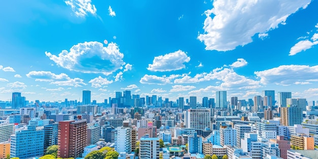 Expansive Panoramic View of Bustling City Under Cloudy Skies