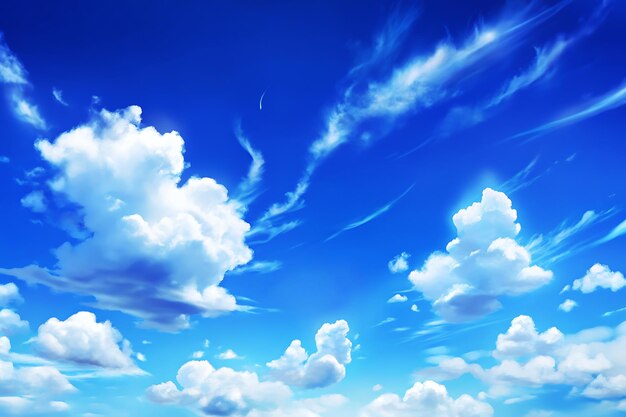 Photo experience the beauty of a clear blue sky with blurred white clouds