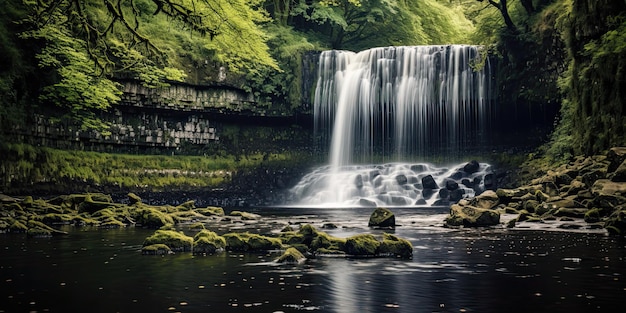 Experience the Beauty of Nature at Sgwd Ddwli Isaf Waterfalls on the River Neath Wales